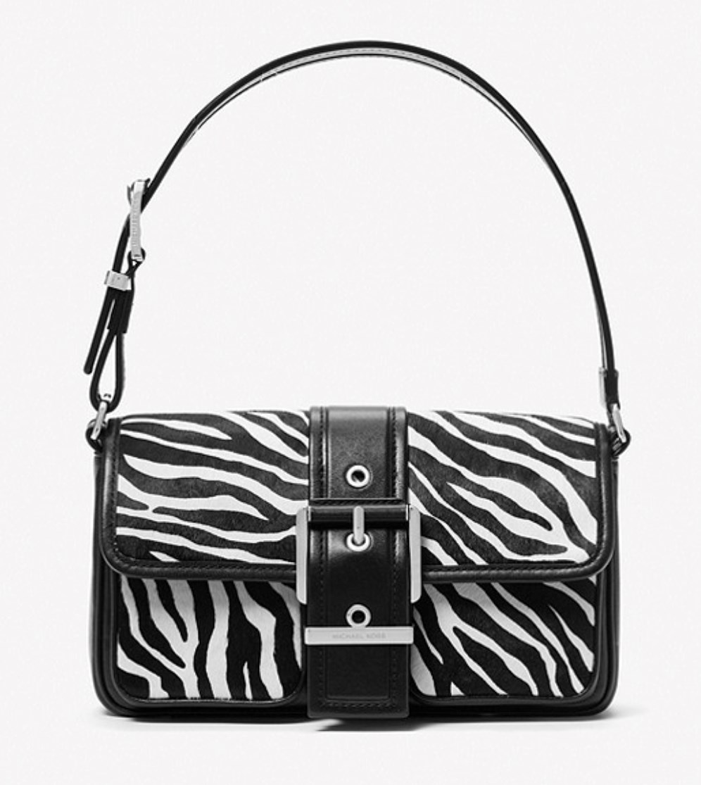 Colby Medium Zebra Print Calf Hair Shoulder Bag