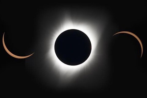 2017 total solar eclipse above Oregon, US